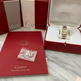 Cartier Santos Galbee Stainless Steel Tutone Quartz Watch.  Certificate and Box 2