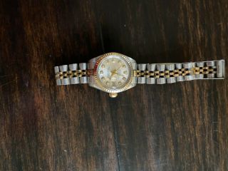 Ladies Gold Two Toned Rolex Oyster Perpetual Datejust With Diamonds 3
