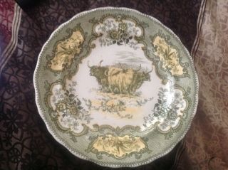 Rare Royal Doulton Burslem Antique Highland Cattle Rare Porcelain Plate