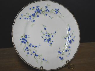 Salad Plate Bernardaud Limoges France Myosotis Pattern Blue Floral On White