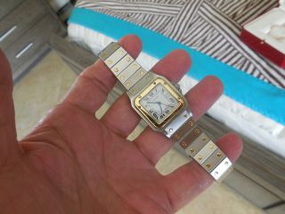 Vintage Cartier Santos Galbee 18KT Gold / Steel Large Automatic 29mm Men ' s Watch 2