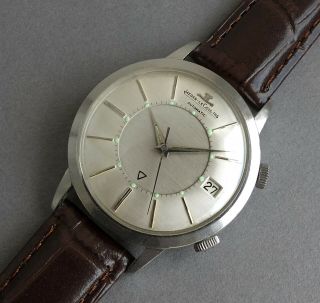 Jaeger Lecoultre Stainless Jumbo Automatic Memovox Wrist Alarm Gents Watch 1965