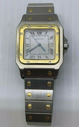 Vintage Cartier Santos Galbee Two Tone 18kt/steel 29mm Automatic Wrist Watch
