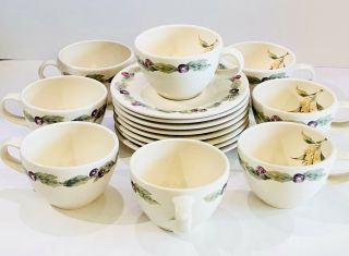Pfaltzgraff " Jamberry " By Pat Farrell Set Of 8 Cups Mugs And Saucers Teacups
