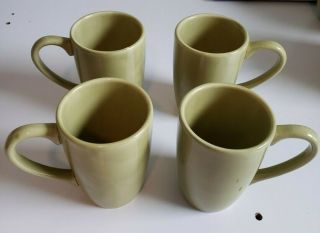 Target Home American Simplicity Hand Painted Sage Green Mugs Set Of 4