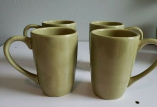 Target Home American Simplicity Hand Painted Sage Green Mugs Set of 4 3