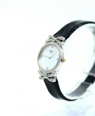 Ladies Chopard Mont D ' or 18K White Gold With Diamond Bezel and lugs 3
