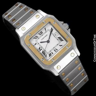 Cartier Mens Santos 2 - Tone Automatic Ss Steel & 18k Gold Watch - -