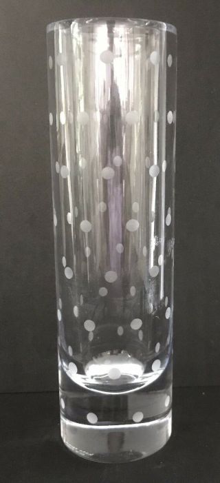Kate Spade Larabee Dot Polka Dots Crystal Cylinder 7 1/2 " Bud Vase
