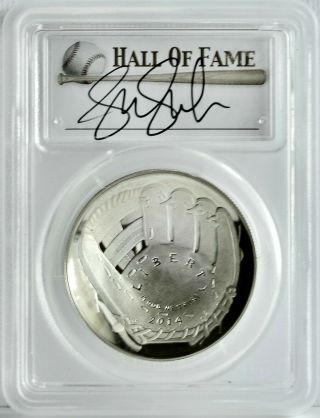 2014 - P $1 Baseball Hall Of Fame Autographed Jennie Finch Silver Pcgs Ms70