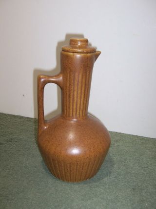 Vintage Monmouth Pottery Western Coffee Carafe Pitcher Lid 1970 