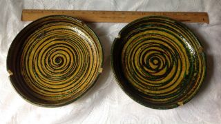 Pr Vtg Mcm Italy Art Pottery 8 " Ashtray Rosenthal Netter Raymor Bitossi Spiral
