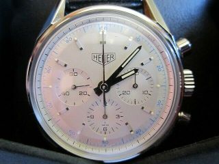 Heuer 1964 Carrera Chronograph Re - Issue Cs3110 Hand - Wound Lemania 1873 Movement.