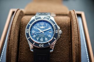 Breitling Superocean Ii Blue Dial/bezel 42mm A17365d1/c915 Stainless Steel Watch
