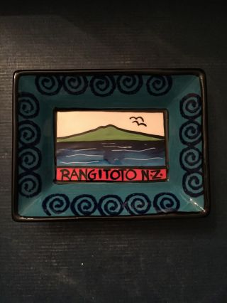 Ceramic Signed Kevin Kilsby Native Zealand Volcano Studio Hand Painted Dish