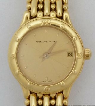 Vintage Ladies 18k Gold Audemars Piguet 56.  8g Heavy Date Wrist Watch