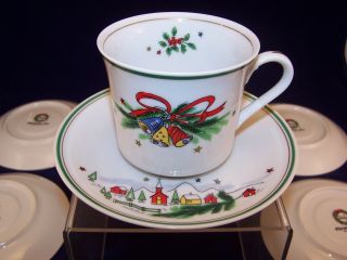 Vintage Set Of 6 Salem Christmas Tea Cups China Coffee Tea Cups And Saucers