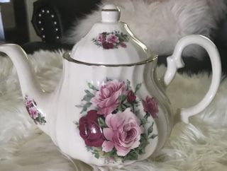 Maryleigh Floral Pottery Porcelain Teapot Handcrafted In England