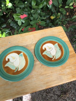 San Jose Pottery 2 Plates Mission Arts & Crafts