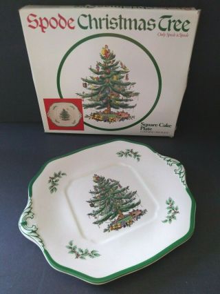 Spode Christmas Tree Square Handled Cake Plate Brand