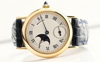 Breguet Classique Moonphase 18k Yellow Gold Ladies Wristwatch