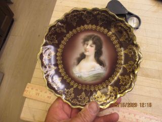 Antique ROYAL VIENNA HAND PAINTED PLATE Amicitia Young Woman 2
