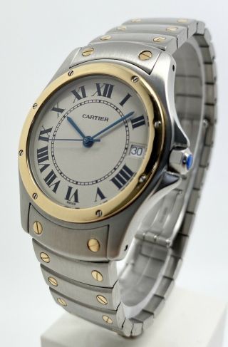 Authentic Cartier Santos Ronde 1910 33mm 18k Yellow Gold & Steel Automatic Watch