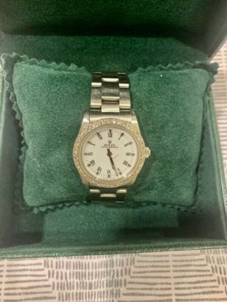 Rolex Ladies Datejust Oyster Perpetual Stainless Steel Diamond Bezel Dial Watch 2