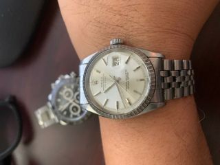 Vintage Rolex Datejust.  Stainless Steel Mens Watch Steel Color Dial.  1603 Model