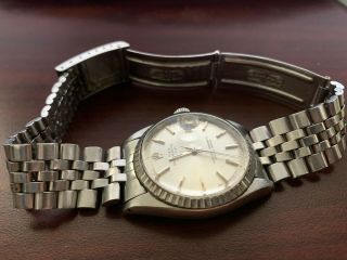 Vintage rolex datejust.  stainless steel mens watch steel color dial.  1603 model 2