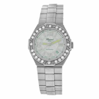 Ladies Chopard St.  Moritz 25/8342 - 11 Diamonds Steel Date Automatic 30mm Watch