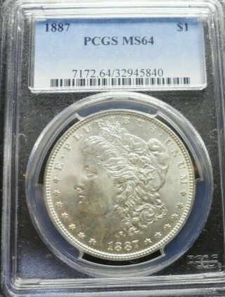 1887 - P Morgan Dollar Pcgs Ms64