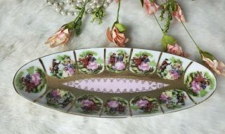 Vintage Antique Royal Vienna Dish Romantic Cottagecore Vanity Courting Bowl Pink