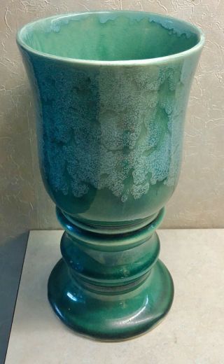 Vintage Brush Mccoy Pottery Green Vase Planter Usa