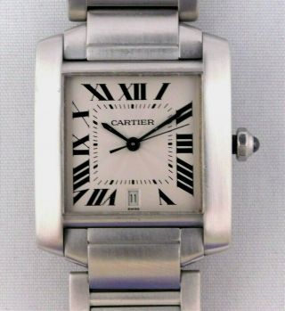 Cartier Tank Francaise 2302 Automatic Ss W51002q3 Mens Large.  28mm
