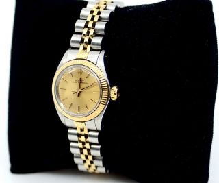 Ladies Rolex Oyster Perpetual Datejust Stainless Steel&18K Yellow Gold Watch 2