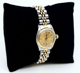 Ladies Rolex Oyster Perpetual Datejust Stainless Steel&18K Yellow Gold Watch 3