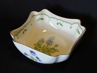 Georges Briard Victorian Garden 5 " Square Bowl Texas Blue Bonnet Flowers & Other