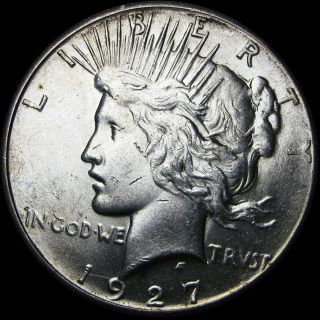 1927 Peace Dollar Silver Us Coin - - - - Gem Bu,  - - - - C622
