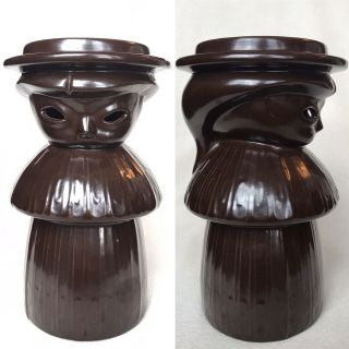 Vintage Red Wing Pottery Candle Holder Brown Figural Candleholder
