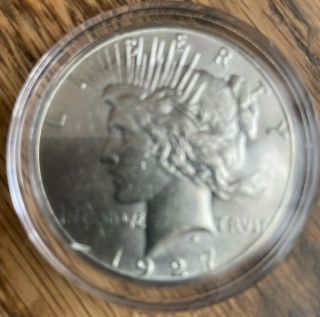 1927 Peace Dollar Silver Us Coin - - - - Gem Bu,