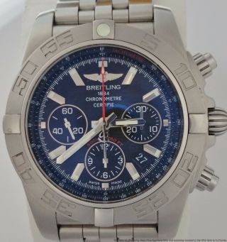 Huge AB0110 Breitling Chronometre Chronographe Mens Wrist Watch Box Papers Tag 3