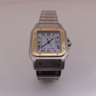 Cartier Santos Galbee Two Tone 30 X 40 Mm Automatic Date Large Model Watch