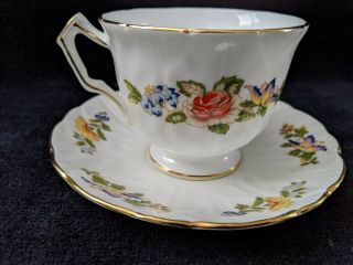 Butterfly - Flower Design Aynsley Tea Cup And Saucer 3