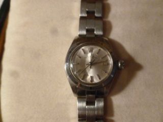 Rolex 6718 Oyster Perpetual Ss Ladies Watch.  Full Set With Orig.  Cert.  1977.