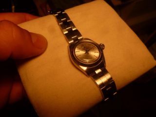 Rolex 6718 Oyster Perpetual SS Ladies Watch.  Full set with ORIG.  Cert.  1977. 3