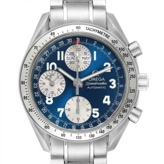 Omega Speedmaster 39mm Day - Date Blue Dial Mens Watch 3523.  80.  00