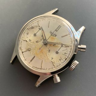 Heuer Pre Carrera Vintage Stainless Swiss Chronograph Big Boy / 3336 Valjoux 22