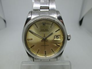 Vintage Rolex Oyster Date Precision 6694 Stainless Steel Handwind Mens Watch