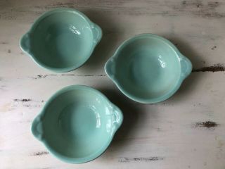 3 Taylor Smith & Taylor Ts&t Luray Pastels Surf Green Lugged Cereal Bowls